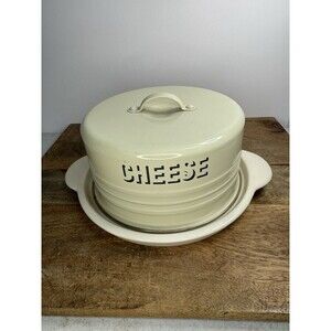 Typhoon Vintage Style Kitchen Retro Enamel Cheese Serving Plate with Metal Lid